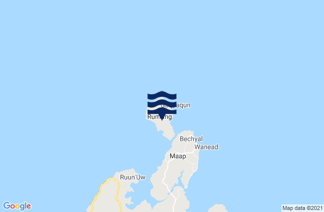 Karte der Gezeiten Rumung, Micronesia