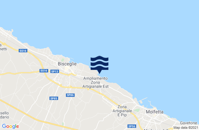 Karte der Gezeiten Ruvo di Puglia, Italy