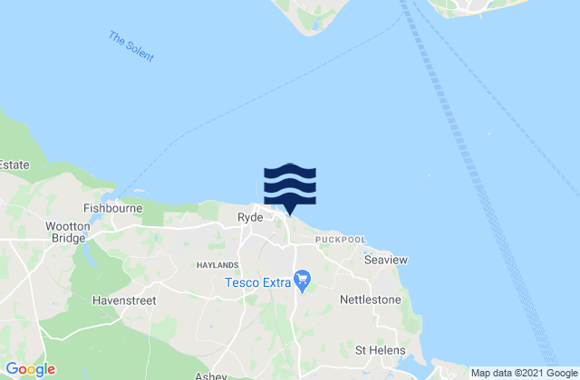 Karte der Gezeiten Ryde - East Beach, United Kingdom