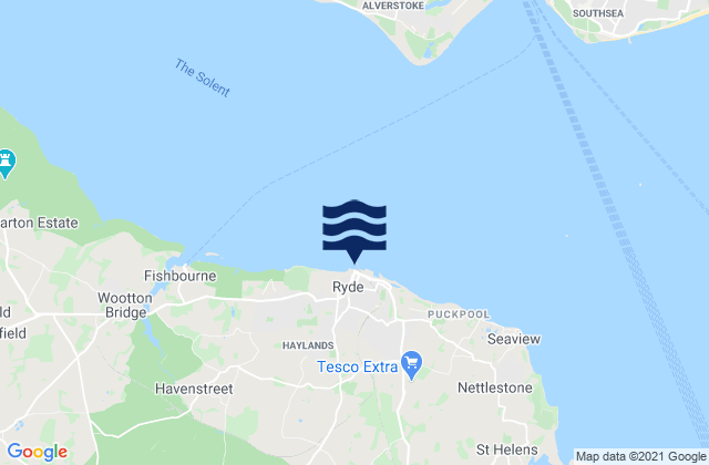 Karte der Gezeiten Ryde - West Beach, United Kingdom