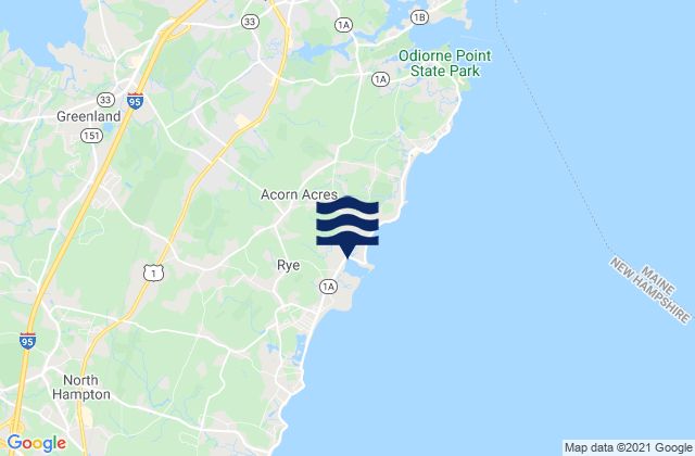 Karte der Gezeiten Rye, United States