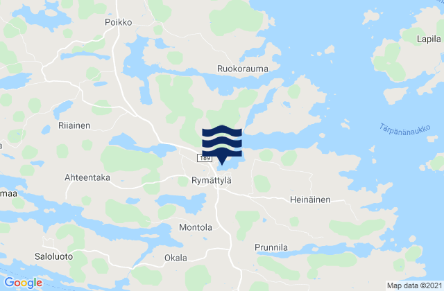 Karte der Gezeiten Rymättylä, Finland