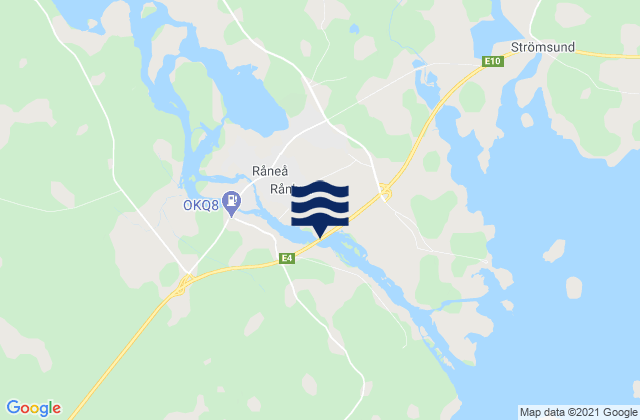 Karte der Gezeiten Råneå, Sweden