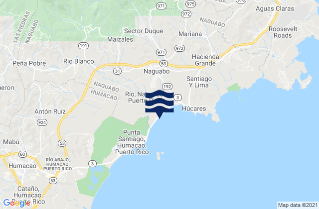 Karte der Gezeiten Río Barrio, Puerto Rico