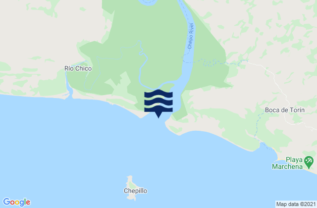 Karte der Gezeiten Río Chepo, Panama