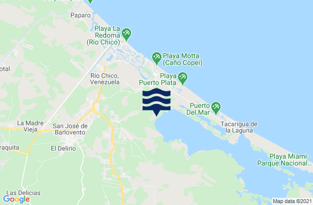 Karte der Gezeiten Río Chico, Venezuela