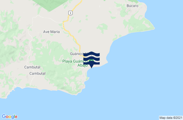 Karte der Gezeiten Río Guánico, Panama