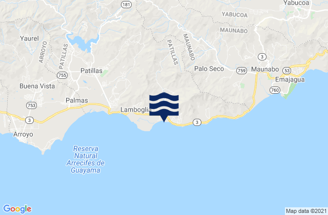 Karte der Gezeiten Ríos Barrio, Puerto Rico