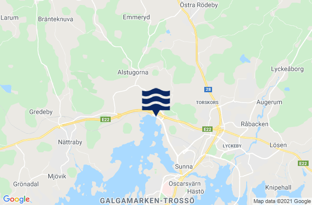 Karte der Gezeiten Rödeby, Sweden