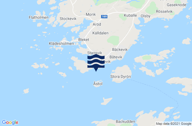 Karte der Gezeiten Rönnäng, Sweden