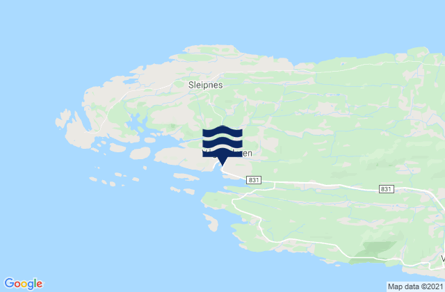 Karte der Gezeiten Rødøy, Norway