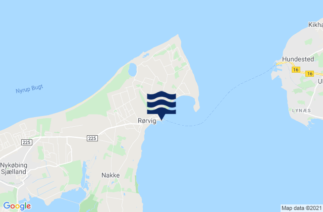 Karte der Gezeiten Rørvig Havn, Denmark