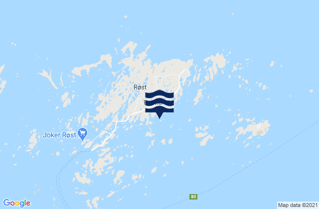 Karte der Gezeiten Røst, Norway