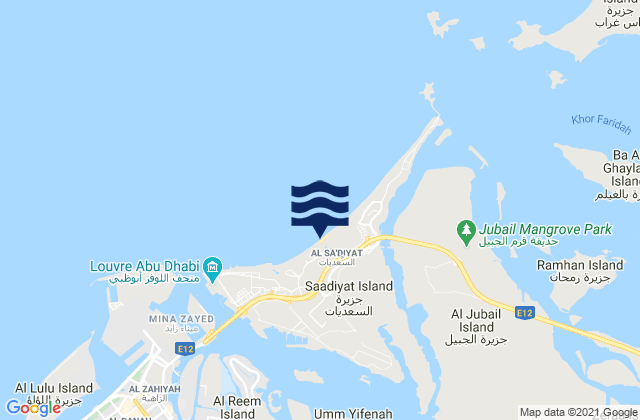 Karte der Gezeiten Saadiyat Public Beach, United Arab Emirates