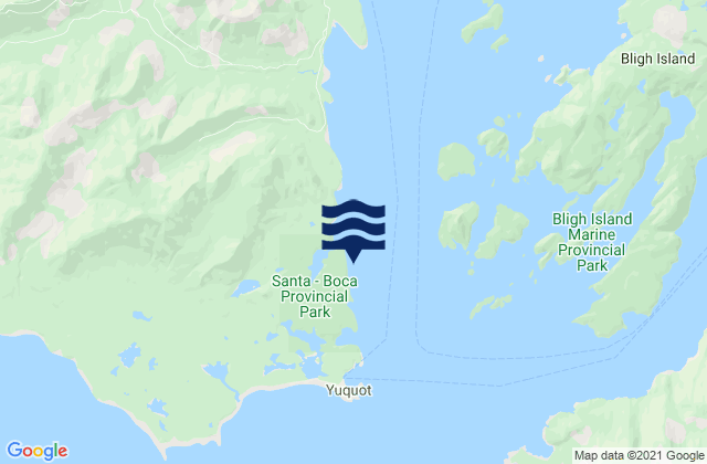 Karte der Gezeiten Saavedra Islands, Canada