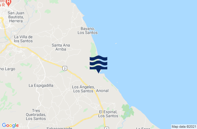 Karte der Gezeiten Sabana Grande, Panama