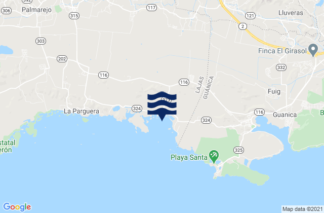 Karte der Gezeiten Sabana Grande, Puerto Rico