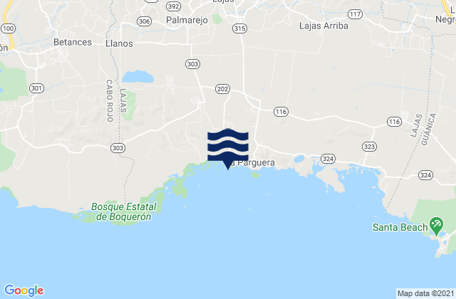 Karte der Gezeiten Sabana Yeguas Barrio, Puerto Rico