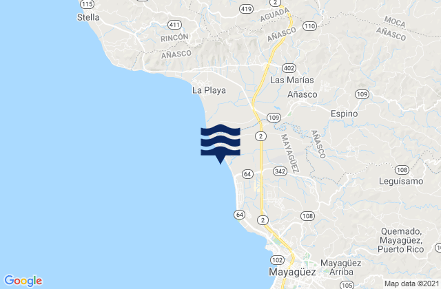 Karte der Gezeiten Sabanetas Barrio, Puerto Rico