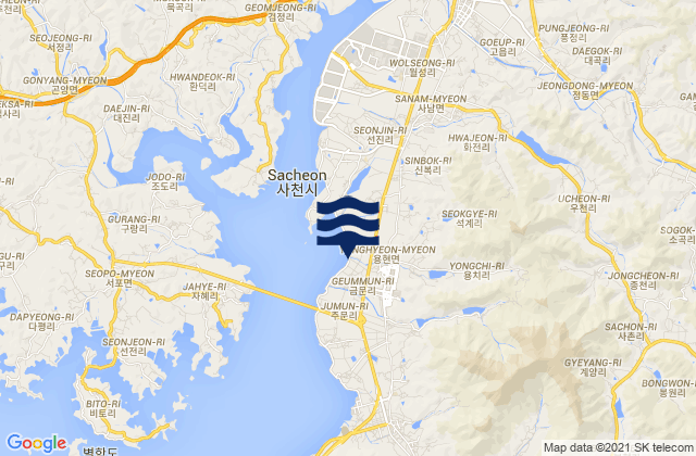 Karte der Gezeiten Sacheon-si, South Korea