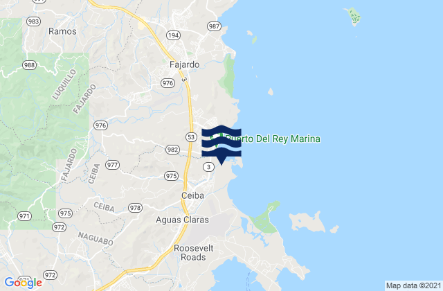Karte der Gezeiten Saco Barrio, Puerto Rico