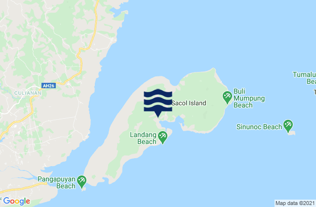 Karte der Gezeiten Sacol Island, Philippines