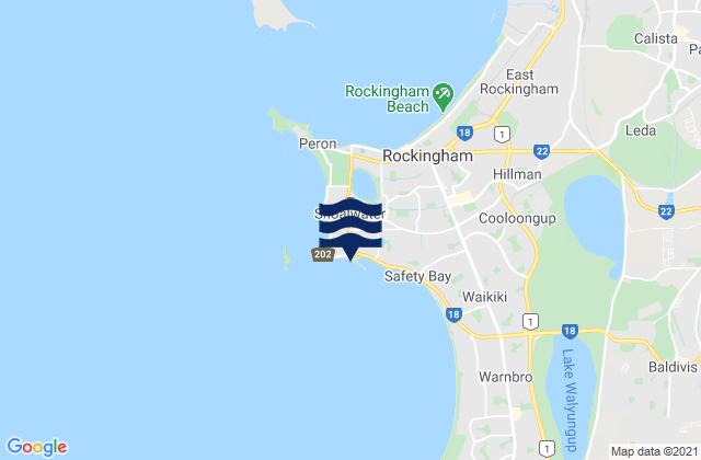 Karte der Gezeiten Safety Bay, Australia