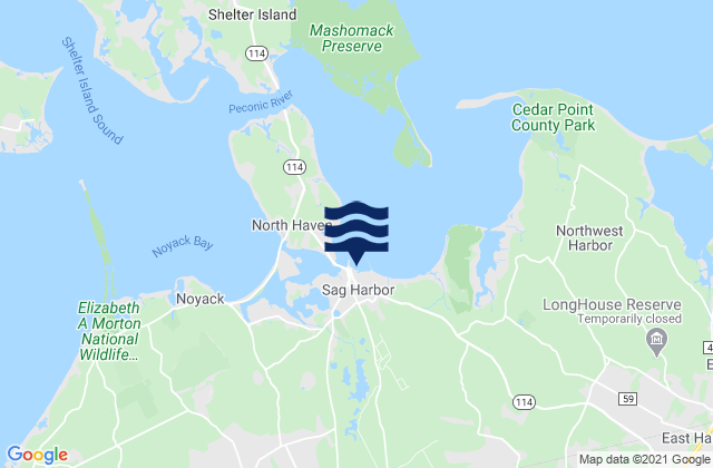 Karte der Gezeiten Sag Harbor, United States