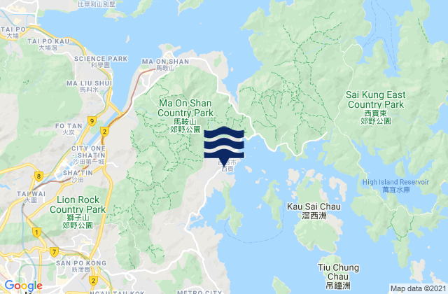 Karte der Gezeiten Sai Kung, Hong Kong