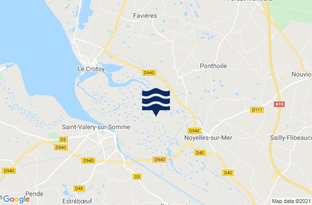 Karte der Gezeiten Sailly-Flibeaucourt, France