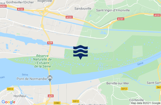 Karte der Gezeiten Saint-Aubin-Routot, France