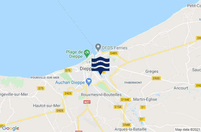 Karte der Gezeiten Saint-Aubin-sur-Scie, France