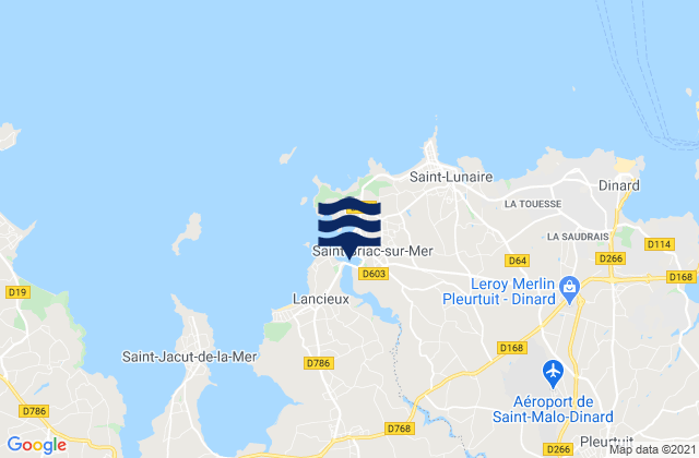 Karte der Gezeiten Saint-Briac-sur-Mer, France