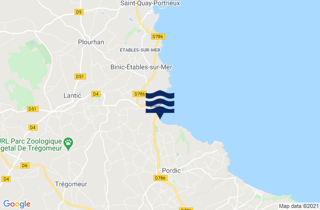 Karte der Gezeiten Saint-Donan, France