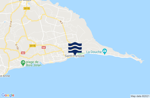Karte der Gezeiten Saint-François, Guadeloupe