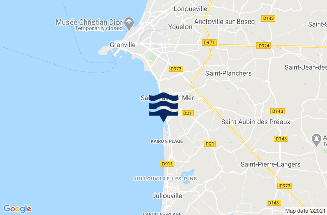 Karte der Gezeiten Saint-Jean-des-Champs, France