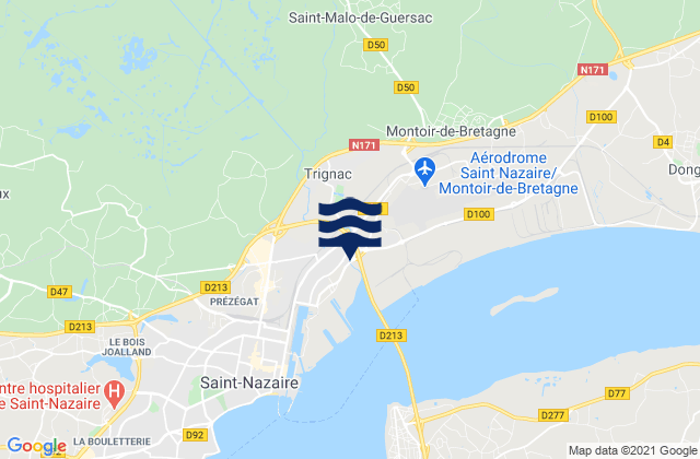 Karte der Gezeiten Saint-Joachim, France