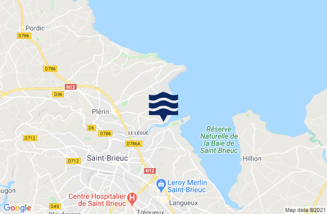Karte der Gezeiten Saint-Julien, France