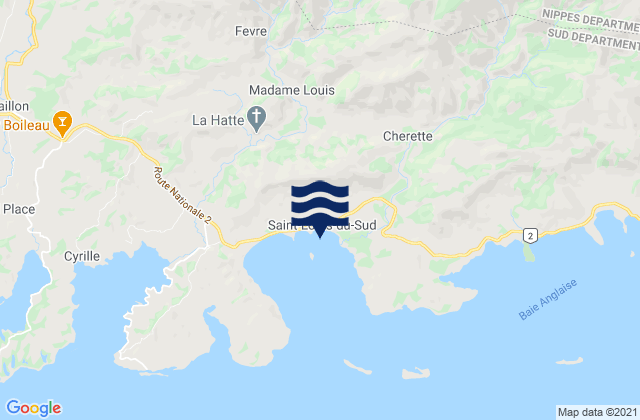 Karte der Gezeiten Saint-Louis du Sud, Haiti