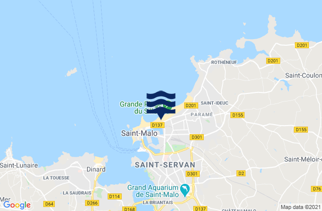 Karte der Gezeiten Saint-Malo, France