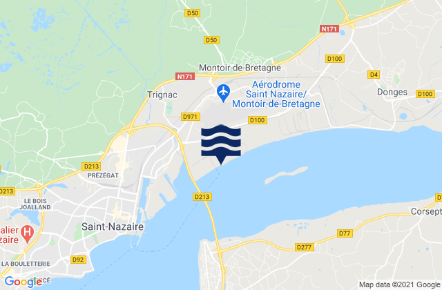 Karte der Gezeiten Saint-Nazaire, Nantes Port, France