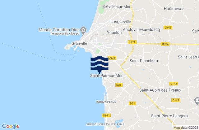 Karte der Gezeiten Saint-Pair-sur-Mer, France