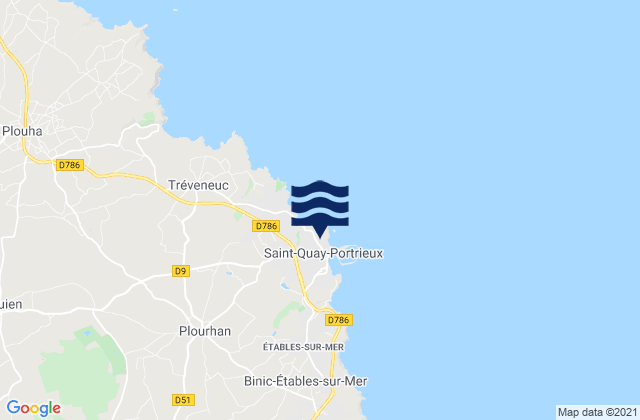 Karte der Gezeiten Saint-Quay-Portrieux, France