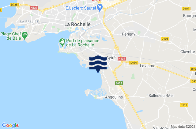Karte der Gezeiten Saint-Rogatien, France