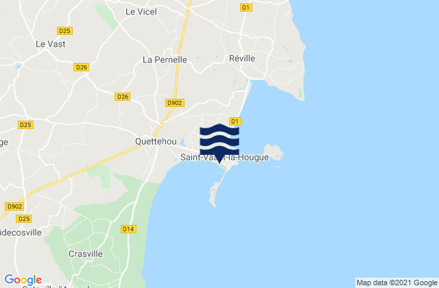 Karte der Gezeiten Saint-Vaast-la-Hougue, France