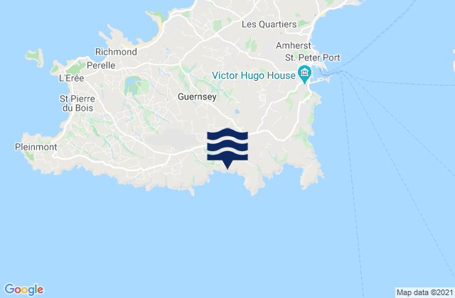 Karte der Gezeiten Saint Andrew, Guernsey