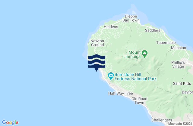 Karte der Gezeiten Saint Anne Sandy Point, Saint Kitts and Nevis