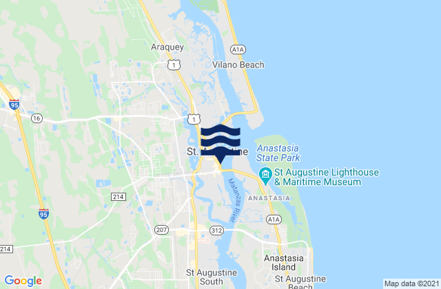 Karte der Gezeiten Saint Augustine, United States