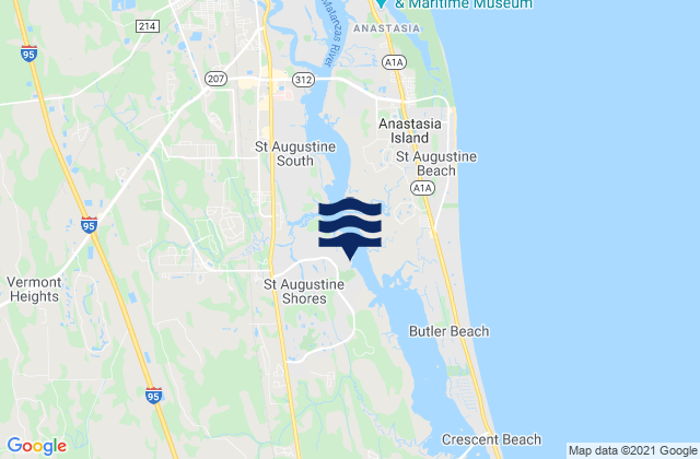Karte der Gezeiten Saint Augustine Shores, United States
