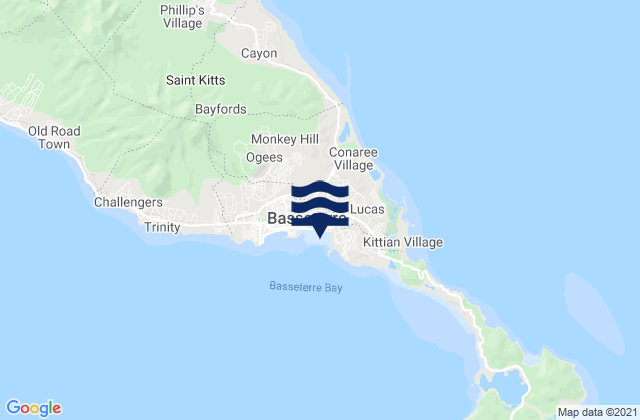 Karte der Gezeiten Saint George Basseterre, Saint Kitts and Nevis